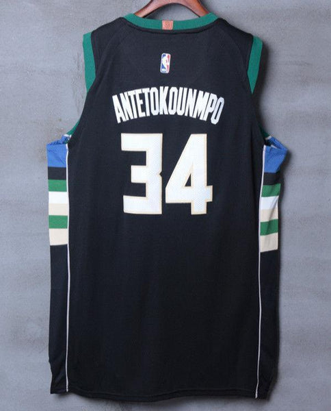 Men 34 Giannis Antetokounmpo Jersey Black Milwaukee Bucks Authentic Player - fastssd - NBA Jersey - nRevo