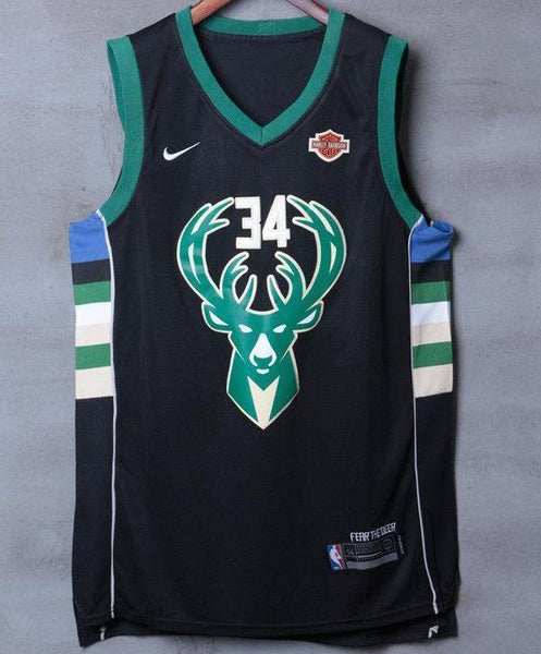 Men 34 Giannis Antetokounmpo Jersey Black Milwaukee Bucks Authentic Player - fastssd - NBA Jersey - nRevo
