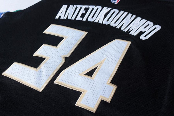 Men 34 Giannis Antetokounmpo Jersey Black Milwaukee Bucks Authentic Player - fastssd - NBA Jersey - nRevo