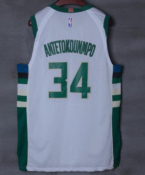 Men 34 Giannis Antetokounmpo Jersey White Milwaukee Bucks Player version - fastssd - NBA Jersey - nRevo