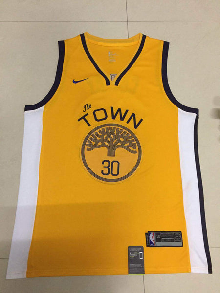 Men 30 Stephen Curry Jersey Yellow The Town Golden State Warriors Jersey Swingman - fastssd - NBA Jersey - nRevo