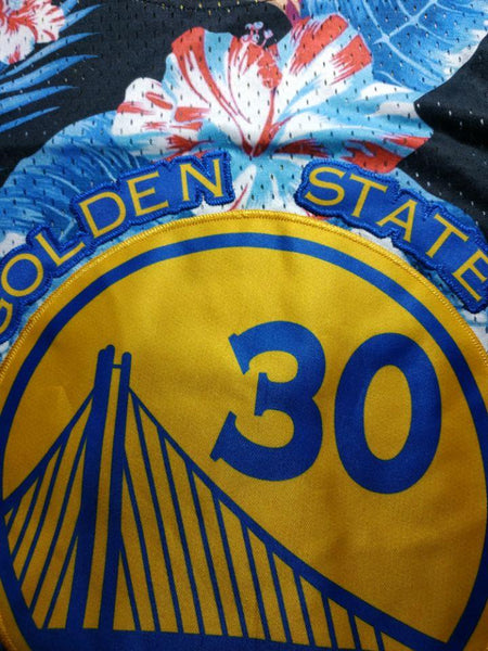 Men 30 Stephen Curry Jersey Blue Flower Style Jersey Hardwood Classics - fastssd - NBA Jersey - nRevo