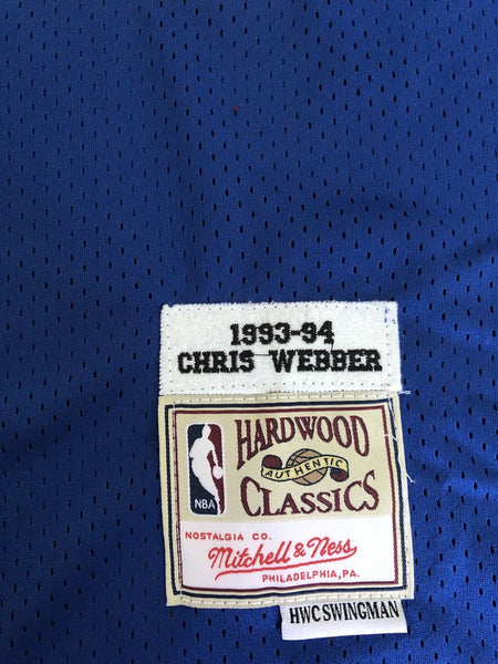 Men 04 Chris Webber Jersey Blue Golden State Warriors Jersey Hardwood Classics