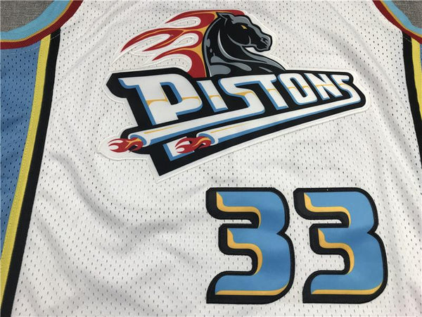 Men 33 Grant Hill Jersey White Detroit Pistons Jersey Hardwood Classics