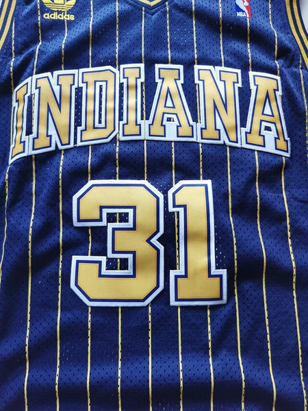 Men 31 Reggie Miller Jersey Dark Blue Indiana Pacers Jersey Hardwood Classics - fastssd - NBA Jersey - nRevo