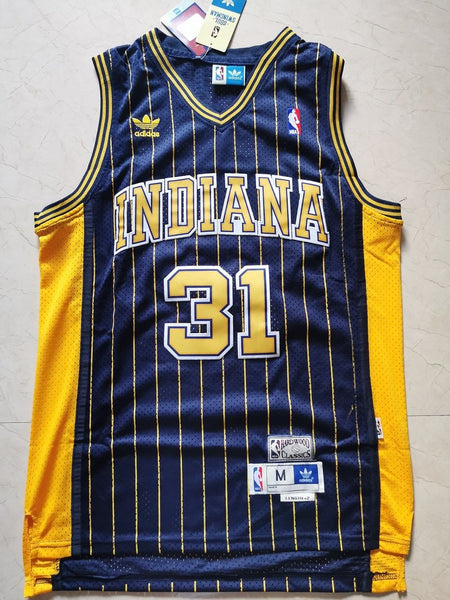 Men 31 Reggie Miller Jersey Dark Blue Indiana Pacers Jersey Hardwood Classics - fastssd - NBA Jersey - nRevo