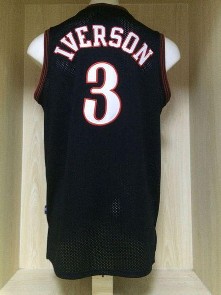 Men 3 Allen Iverson Jersey Black Philadelphia 76ers Jersey Fanatics - fastssd - NBA Jersey - nRevo