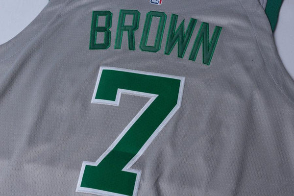 Men 7 Jaylen Brown Jersey Gray City Edition Boston Celtics Jersey Player - fastssd - NBA Jersey - nRevo