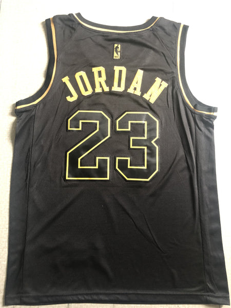 Men 23 Michael Jordan Jersey Black Chicago Bulls Jersey Golden Edition - fastssd - NBA Jersey - nRevo