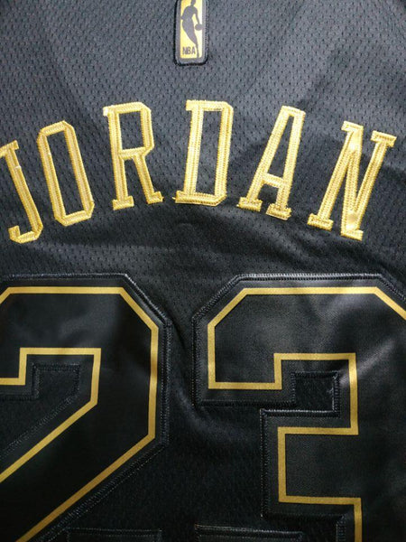 Men 23 Michael Jordan Jersey Black Chicago Bulls Jersey Golden Edition - fastssd - NBA Jersey - nRevo