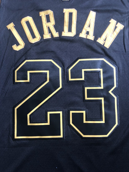 Men 23 Michael Jordan Jersey Black Chicago Bulls Jersey Golden Edition - fastssd - NBA Jersey - nRevo