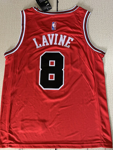 Men 08 Zach LaVine Jersey Red Chicago Bulls Jersey Swingman Fanatics