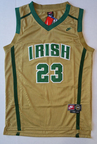 Men 23 Lebron James Swingman Jersey Gold Mary IRISH High School Jersey - fastssd - NBA Jersey - nRevo