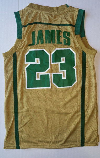 Men 23 Lebron James Swingman Jersey Gold Mary IRISH High School Jersey - fastssd - NBA Jersey - nRevo