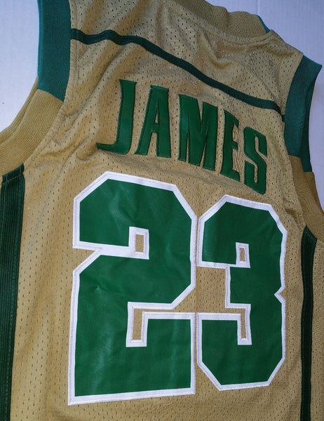 Men 23 Lebron James Swingman Jersey Gold Mary IRISH High School Jersey - fastssd - NBA Jersey - nRevo