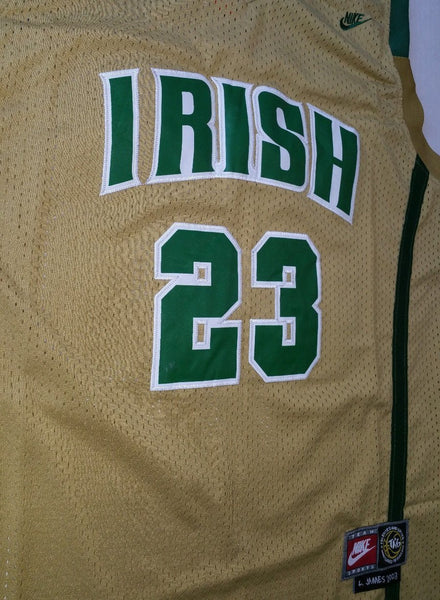 Men 23 Lebron James Swingman Jersey Gold Mary IRISH High School Jersey - fastssd - NBA Jersey - nRevo