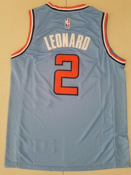 Men 02 Kawhi Leonard Jersey Grey Los Angeles Clippers Jersey Swingman Fanatics