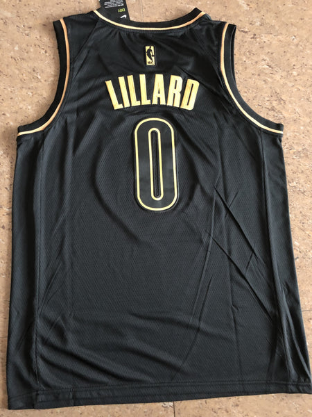 Men 0 Damian Lillard Jersey Black Portland Trail Blazers Jersey Golden Edition - fastssd - NBA Jersey - nRevo