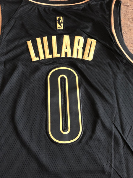Men 0 Damian Lillard Jersey Black Portland Trail Blazers Jersey Golden Edition - fastssd - NBA Jersey - nRevo
