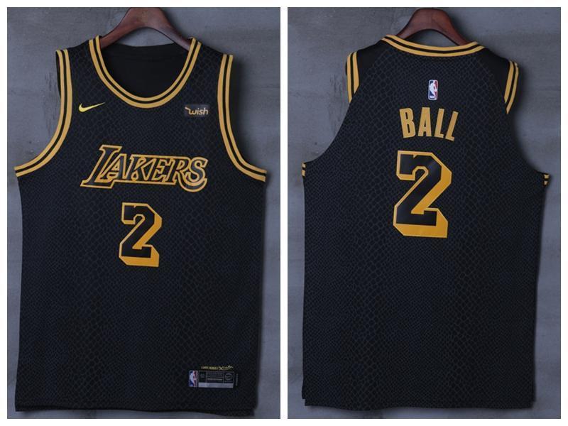 Men 2 Lonzo Ball Jersey Black Los Angeles Lakers Jersey Swingman Player - fastssd - NBA Jersey - nRevo