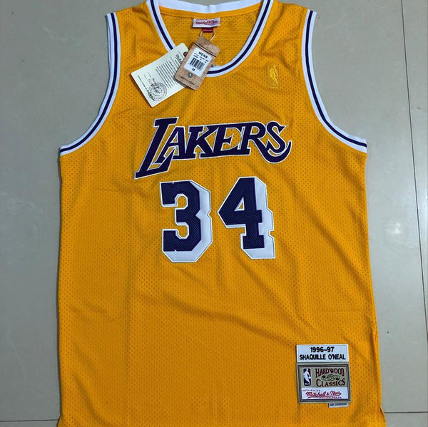 Men 34 Shaquille O'Neal Jersey Yellow Los Angeles Lakers Swingman Fanatics - fastssd - NBA Jersey - nRevo
