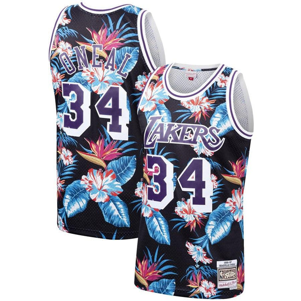 Men 34 Shaquille O'Neal Jersey Flora Los Angeles Lakers Jersey Swingman Fanatics - fastssd - NBA Jersey - nRevo