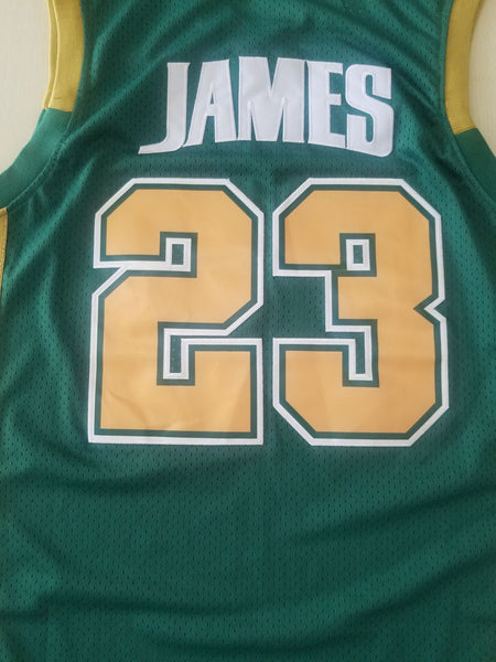 Men 23 Lebron James Jersey Green Mary Irish High School Jersey Swingman - fastssd - NBA Jersey - nRevo