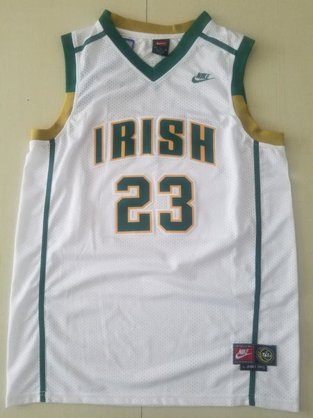 Men 23 Lebron James Jersey White Mary Irish High School Jersey Swingman - fastssd - NBA Jersey - nRevo