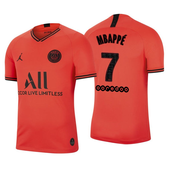 Men 07 Kylian Mbappe Jersey Orange Third Paris Saint Germain Jersey Ligue 1 2020 - fastssd - Soccer Jersey - CrazyKill