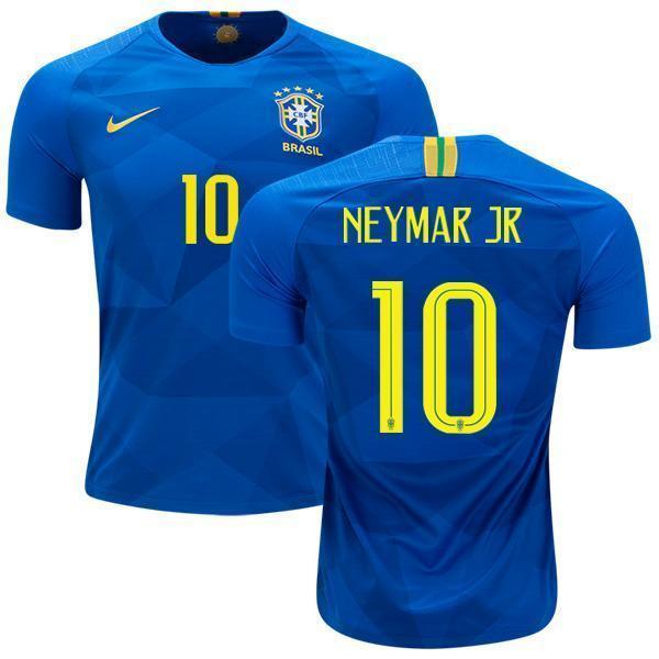 Men #10 Neymar Jersey Away Brazil National 2018 FIFA World Cup - fastssd - Soccer Jersey - CrazyKill