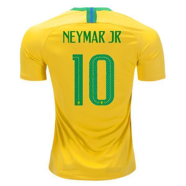 Men #10 Neymar Jersey Home Brazil National 2018 FIFA World Cup - fastssd - Soccer Jersey - CrazyKill