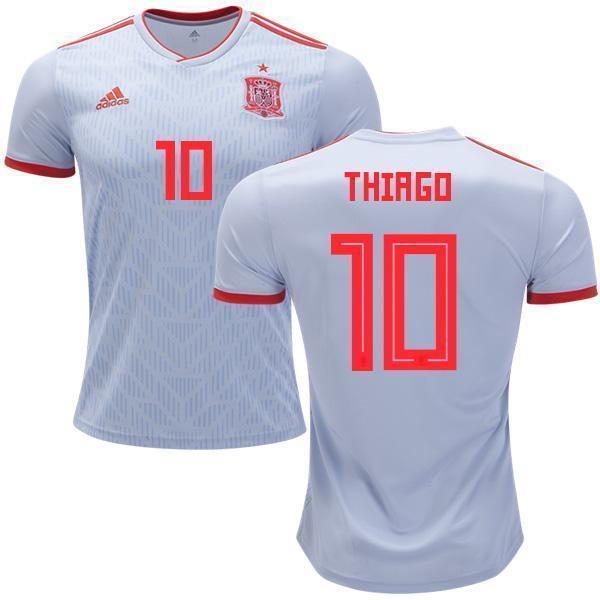 Men #10 Thiago Jersey Away Spain National 2018 FIFA World Cup - fastssd - Soccer Jersey - CrazyKill
