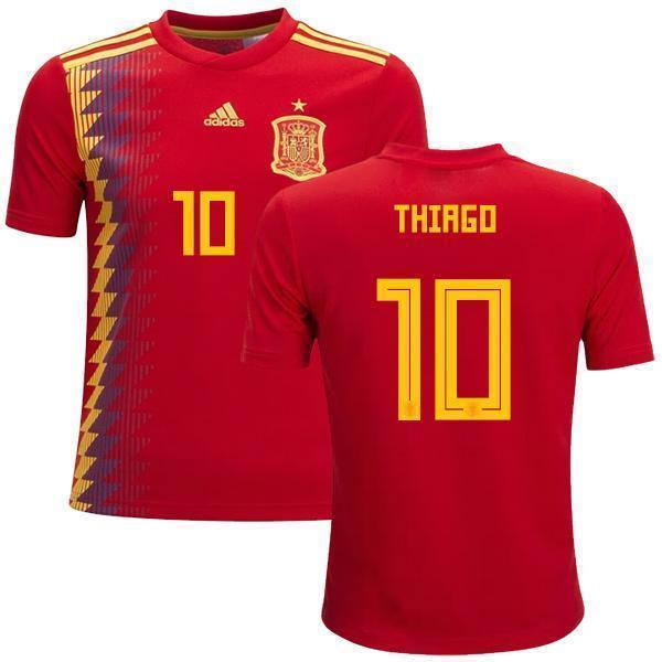 Men #10 Thiago Jersey Home Spain National 2018 FIFA World Cup - fastssd - Soccer Jersey - CrazyKill