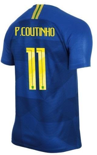Men #11 P.Coutinho Jersey Away Brazil National 2018 FIFA World Cup - fastssd - Soccer Jersey - CrazyKill