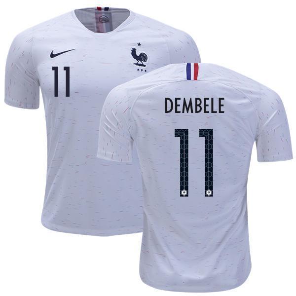 Men #11 Dembele Jersey White France National 2018 FIFA World Cup - fastssd - Soccer Jersey - CrazyKill