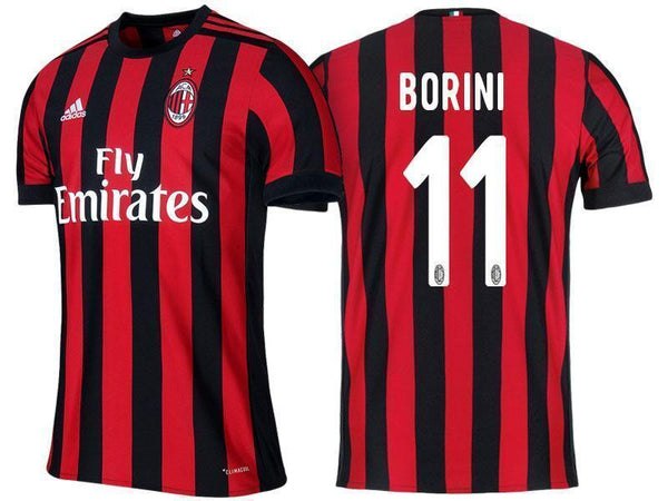 Men 11 Fabio Borini Jersey Home Soccer AC Milan Jersey 2018 Serie A - fastssd - Soccer Jersey - CrazyKill