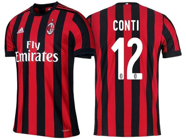 Men 12 Andrea Conti Jersey Home Soccer AC Milan Jersey 2018 Serie A - fastssd - Soccer Jersey - CrazyKill