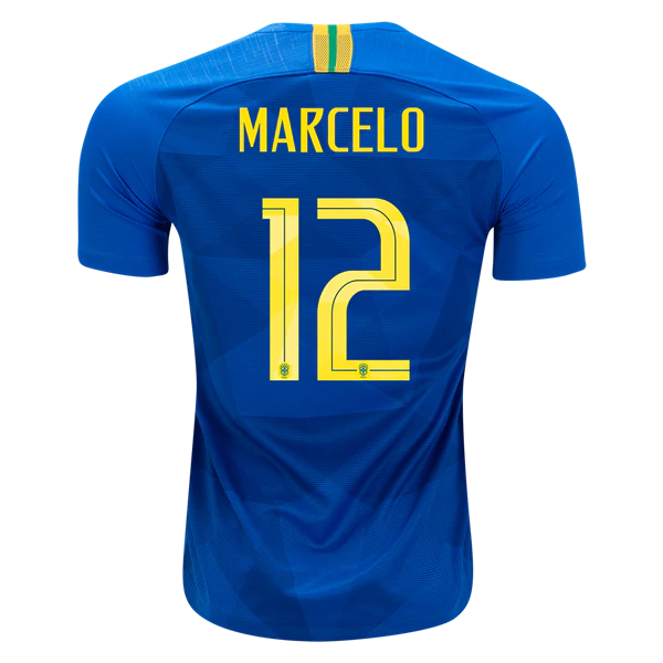 Men #12 Marcelo Jersey Away Brazil National 2018 FIFA World Cup - fastssd - Soccer Jersey - CrazyKill