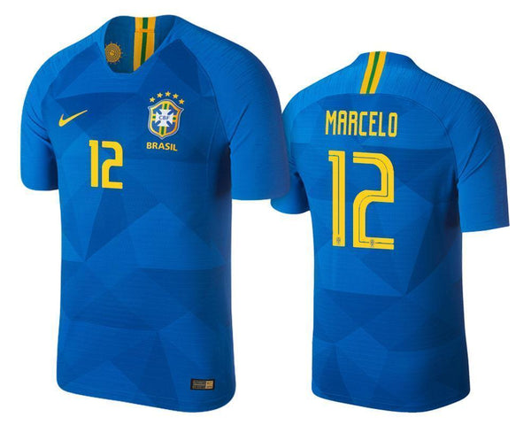 Men #12 Marcelo Jersey Away Brazil National 2018 FIFA World Cup - fastssd - Soccer Jersey - CrazyKill