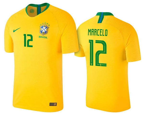 Men #12 Marcelo Jersey Home Brazil National 2018 FIFA World Cup - fastssd - Soccer Jersey - CrazyKill