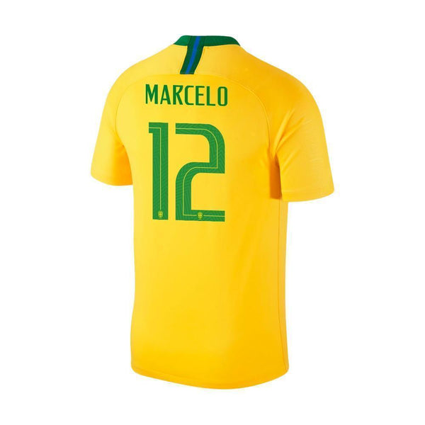 Men #12 Marcelo Jersey Home Brazil National 2018 FIFA World Cup - fastssd - Soccer Jersey - CrazyKill
