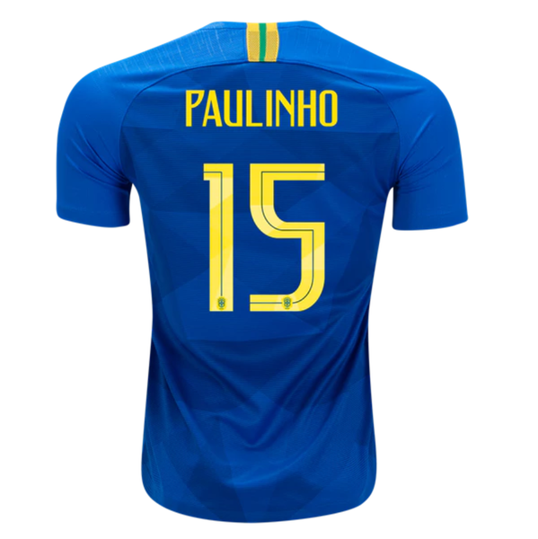 Men #15 Paulinho Jersey Away Brazil National 2018 FIFA World Cup - fastssd - Soccer Jersey - CrazyKill