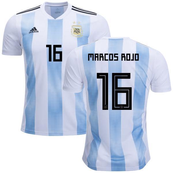 Men #16 Marcos Rojo Jersey Argentina National 2018 FIFA World Cup Player - fastssd - Soccer Jersey - CrazyKill