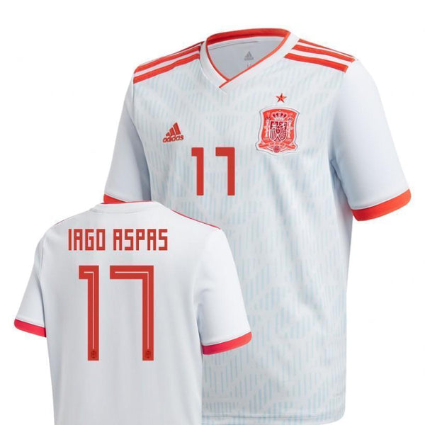 Men #17 Aspas Jersey Away Spain National 2018 FIFA World Cup - fastssd - Soccer Jersey - CrazyKill