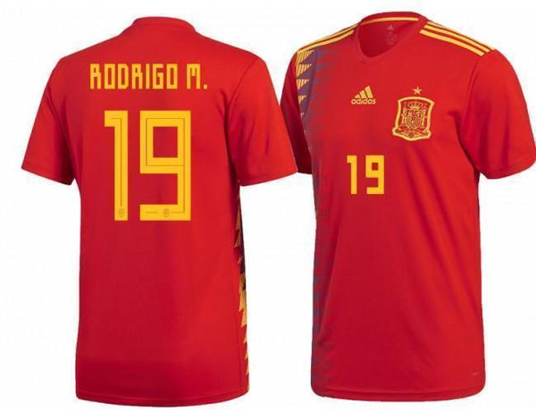 Men #19 Rodrigo Jersey Home Spain National 2018 FIFA World Cup - fastssd - Soccer Jersey - CrazyKill