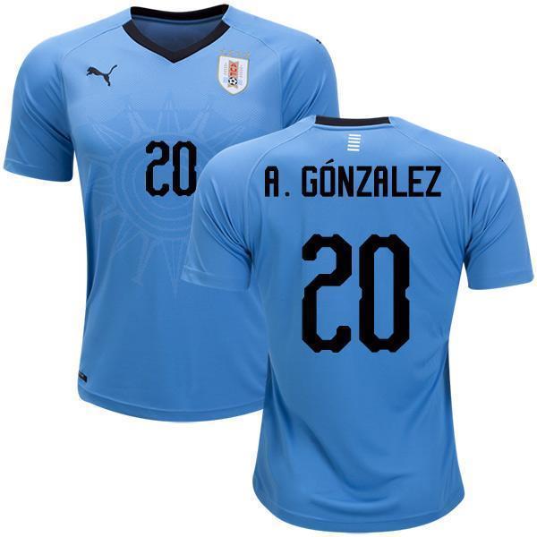 Men 20 Alvaro Gonzalez Jersey Soccer Uruguay Jersey World Cup 2018 Jersey - fastssd - Soccer Jersey - CrazyKill