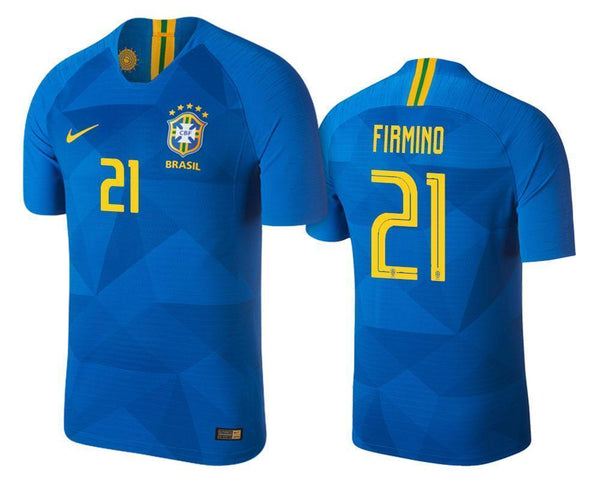 Men #21 Firmino Jersey Away Brazil National 2018 FIFA World Cup - fastssd - Soccer Jersey - CrazyKill