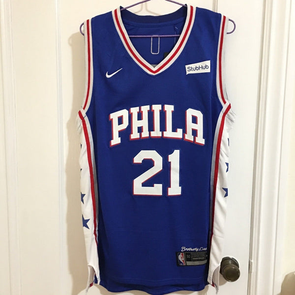 Men 21 Joel Embiid Jersey Blue Philadelphia 76ers Authentic Jersey Player - fastssd - NBA Jersey - nRevo