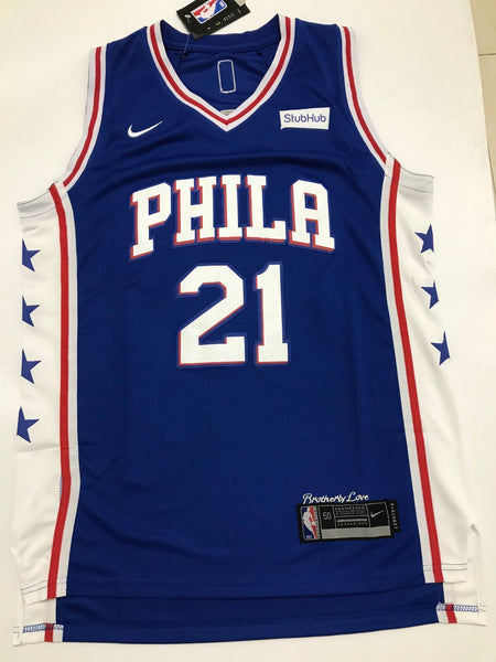 Men 21 Joel Embiid Jersey Blue Philadelphia 76ers Authentic Jersey Player - fastssd - NBA Jersey - nRevo