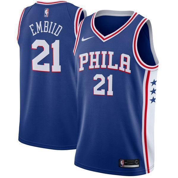 Men 21 Joel Embiid Jersey Blue Philadelphia 76ers Swingman Jersey Fanatics - fastssd - NBA Jersey - nRevo